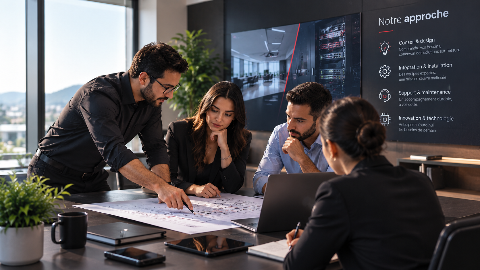Équipe IT et infrastructure professionnelle